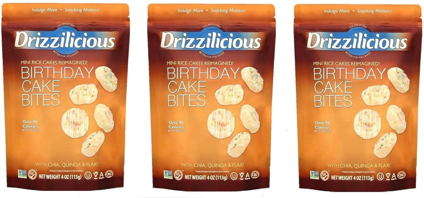 Drizz Packs Birthday Cake Bites (3-Pack) + GTF Sticker & Chocolate Starlight Mint
