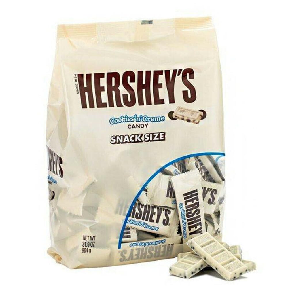 Hershey's Cookies 'n' Creme Snack Size White Chocolate Candy Bars, 31.9 oz (2 lbs)