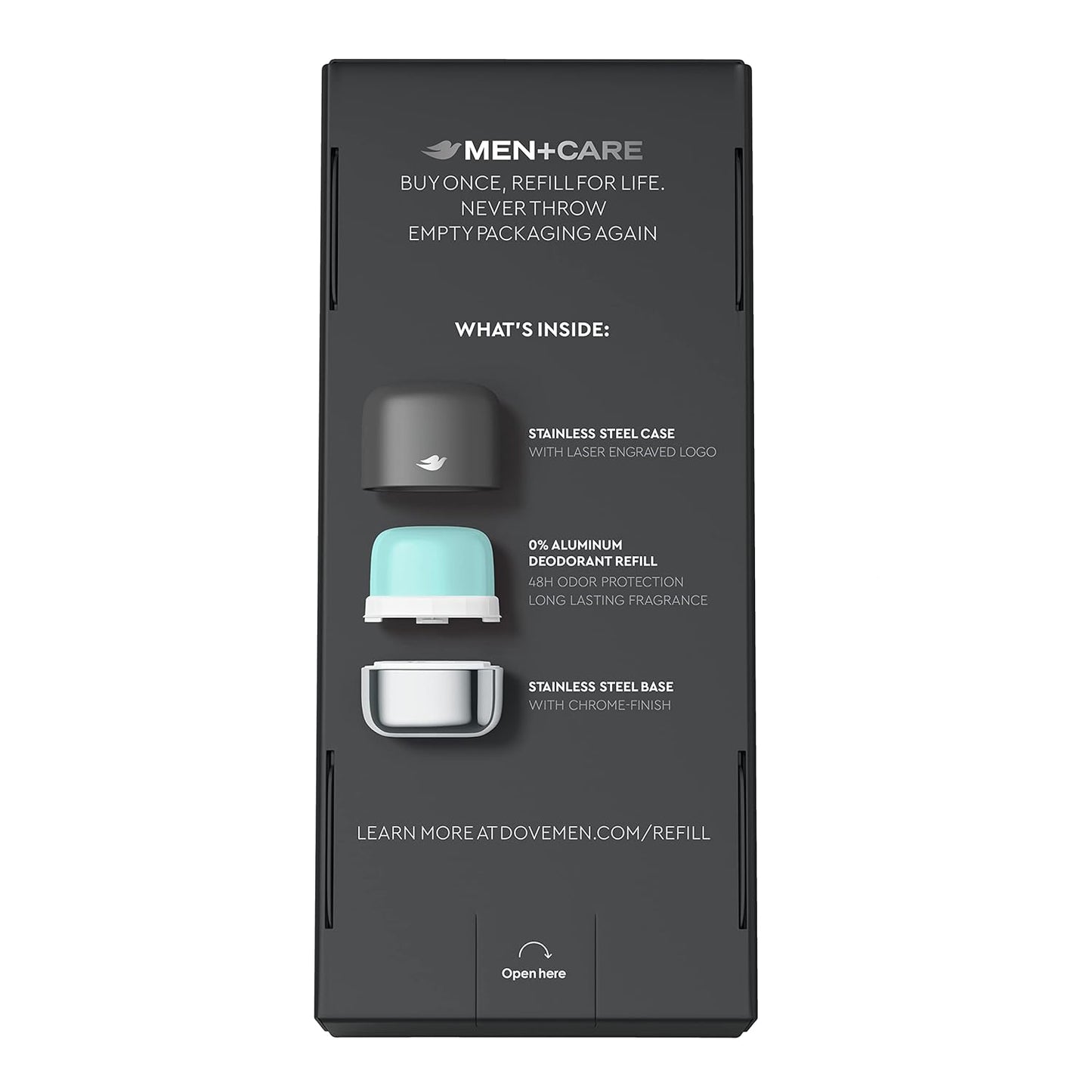 Dove Men+Care Ultimate Refillable Deodorant Kit, Clean Touch, 0% Aluminum, Aluminum-Free Deodorant, 1.13 oz