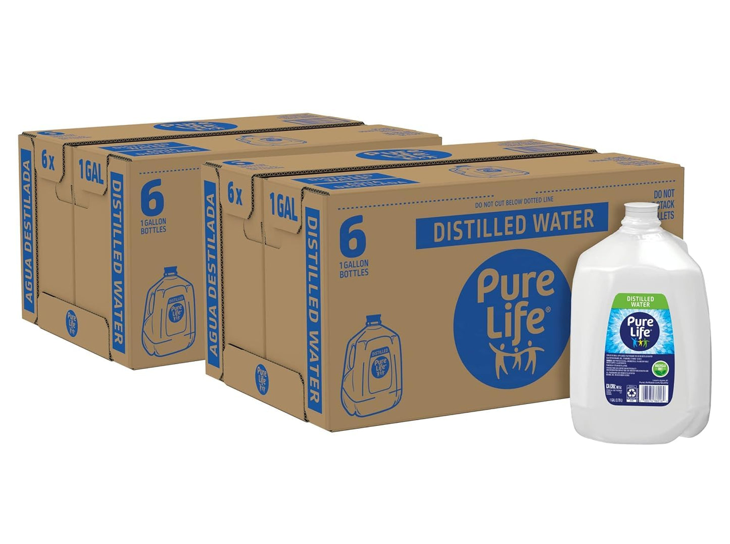 CAMEO Pure Life Distilled Water – 1 Gallon Bottles, Pack of 12 (Total 12 Gallons)
