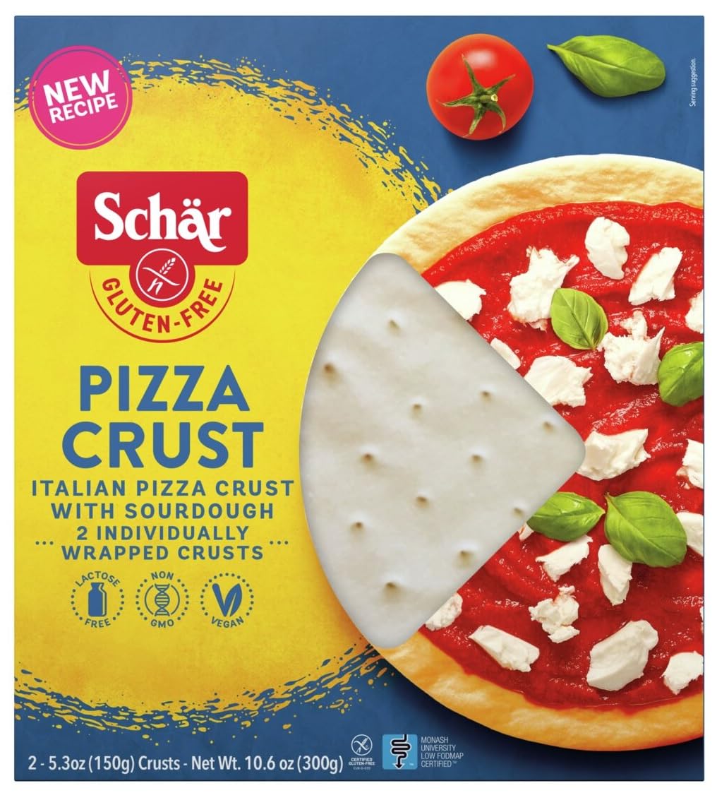 Schar Gluten-Free Pizza Crust – No GMOs, Wheat, or Lactose – 4 Pack (2 x 5.3 oz)
