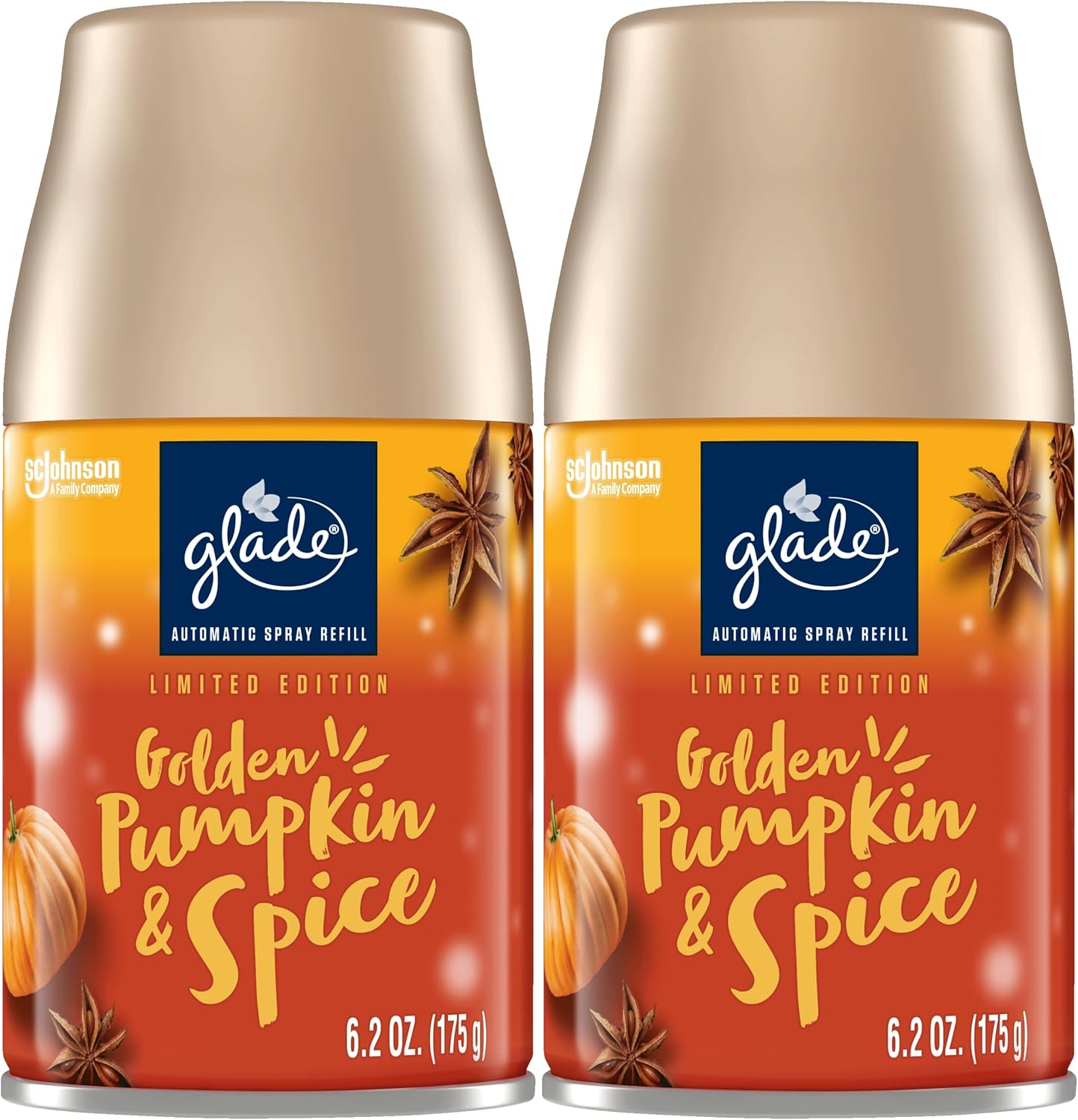 Glade Automatic Spray Refill – Golden Pumpkin & Spice, 6.2 oz (2 Count)