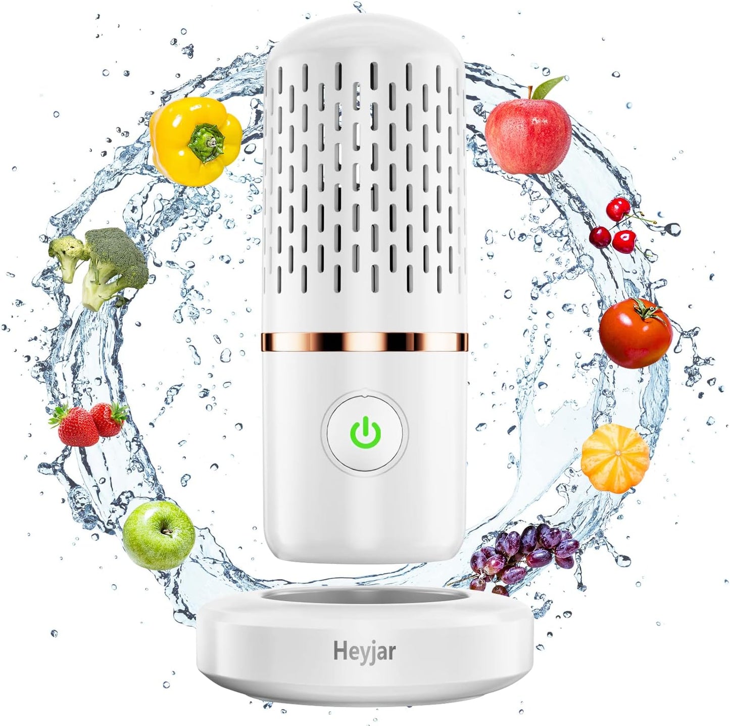 Portable Wireless Fruit & Vegetable Cleaner – OH-ion Purification Technology (White)