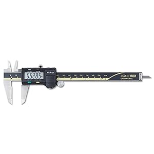 Mitutoyo 500-196-30 AOS Absolute Scale Digital Caliper: 0-6"/0-150mm range, 0.0005"/0.01mm resolution, with LCD display.