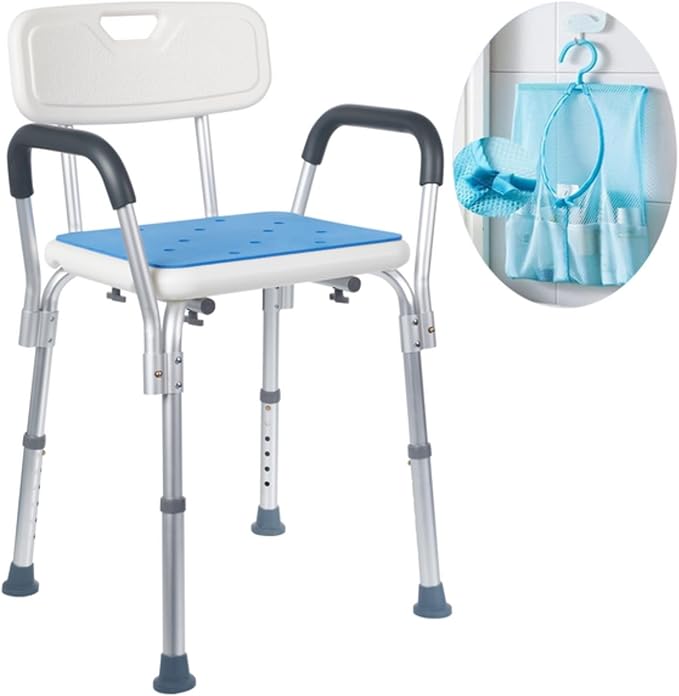 Medokare Premium Shower Chair – Adjustable Bath Seat with Back & Armrests