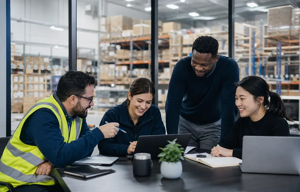 Nest Elevate team collaborating on brand partnership and warehouse operations