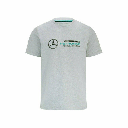Mercedes Benz AMG Petronas F1 Unisex Large Logo T-Shirt - Gray| Shirt Size Medium.