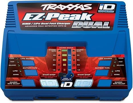 Traxxas EZ‑Peak Plus 100W Dual Charger for NiMH/LiPo with iD System