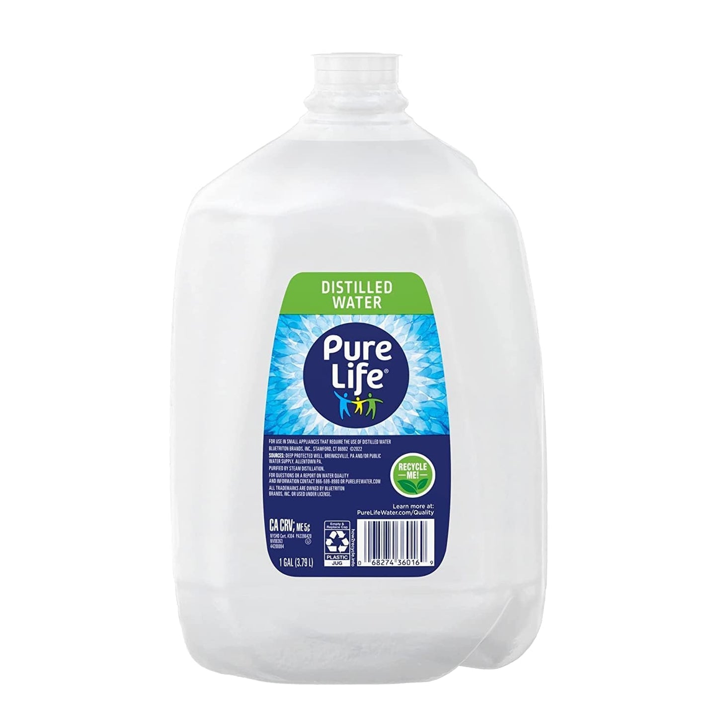 CAMEO Pure Life Distilled Water – 1 Gallon Bottles, Pack of 12 (Total 12 Gallons)