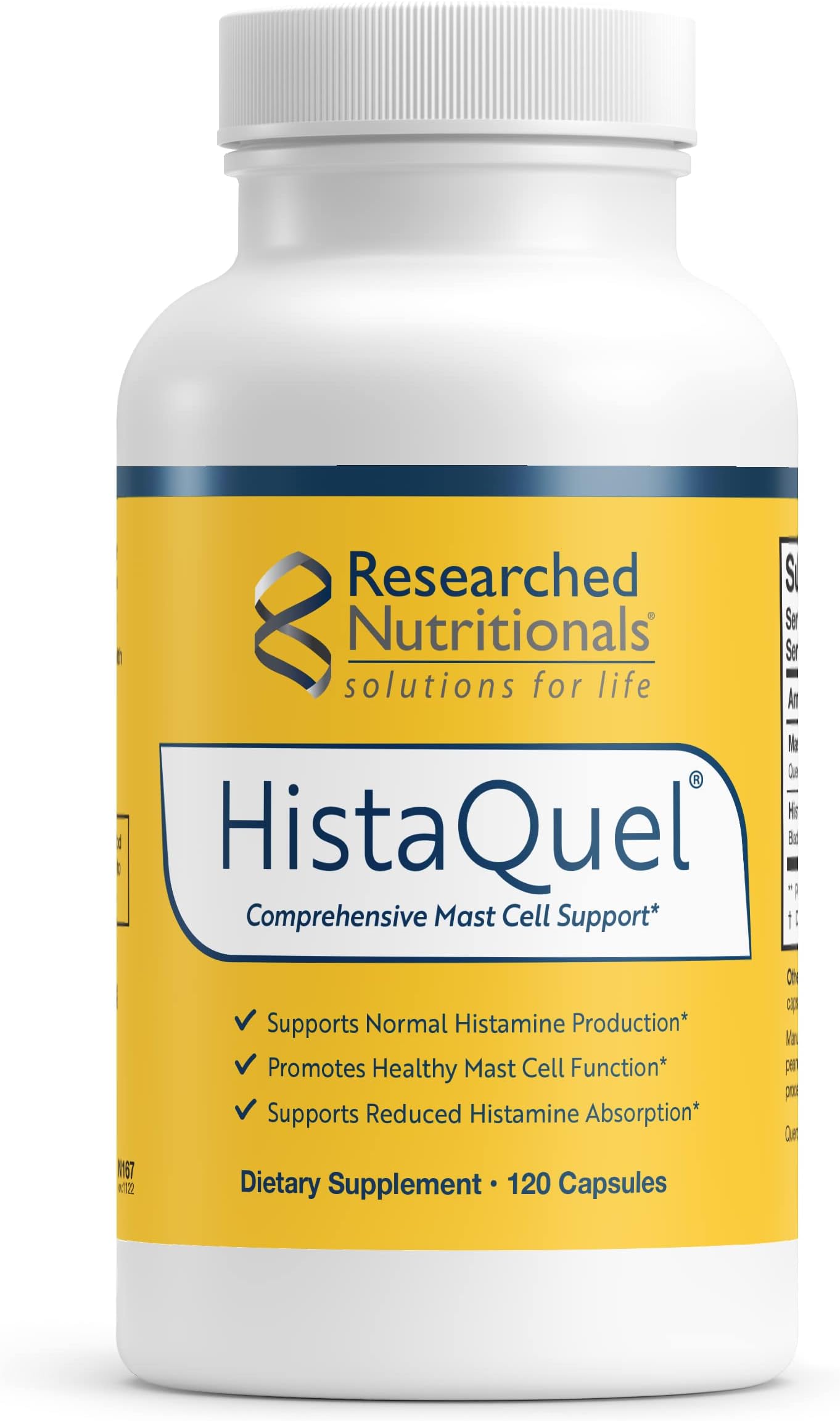 HistaQuel by Researched Nutritionals - Mast Cell Support Supplement - Promotes Balanced Histamine Levels & Immune Response with Black Cumin Seed, Stinging Nettle, and Quercetin (120 Capsules).