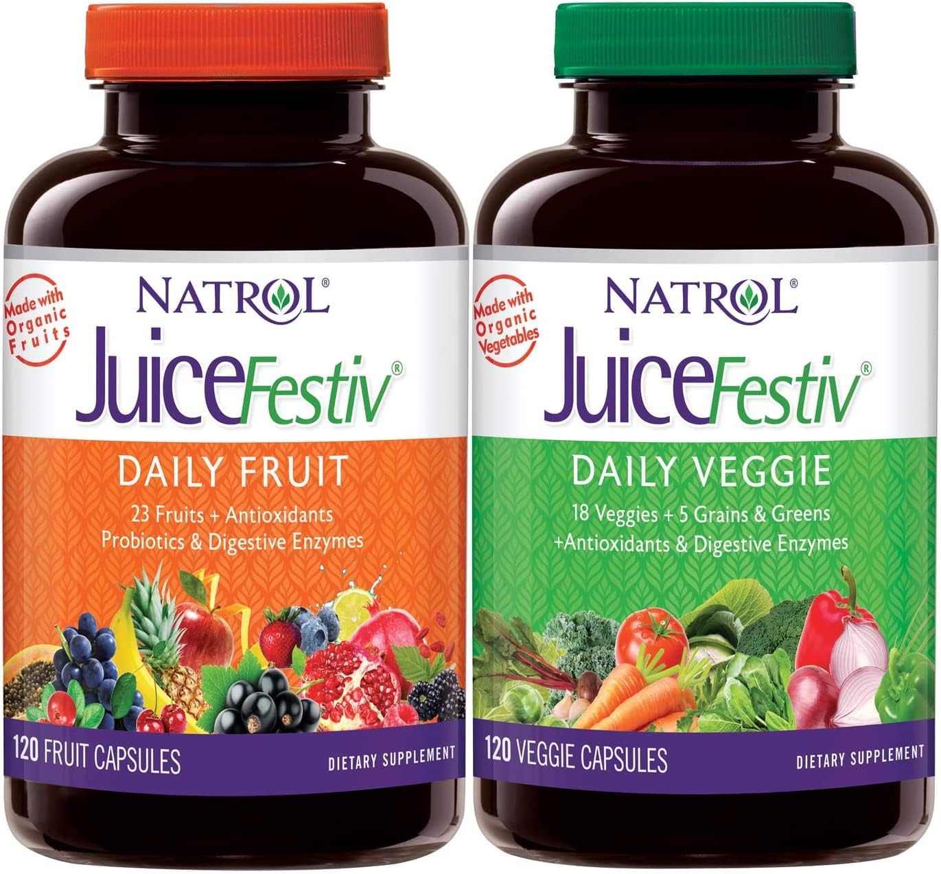 Verem JuiceFestiv Daily Fruit & Veggie, 120 Capsules Each (Pack of 2)