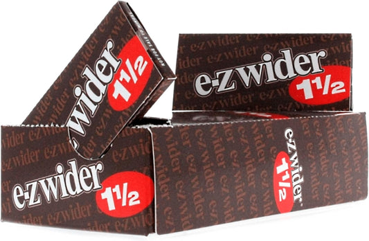 E-Z Wider 1 1/2" Classic Brown Rolling Papers – Box of 24 Booklets, 24 Leaves Each