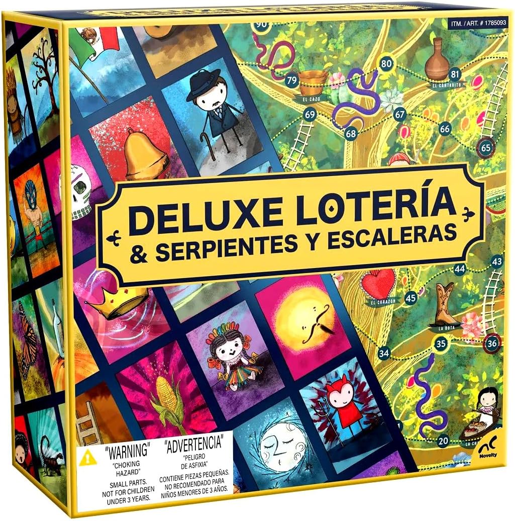 Snakes and Ladders (Serpientes Y Escalera) with Loteria Classic Mexican Board Game
