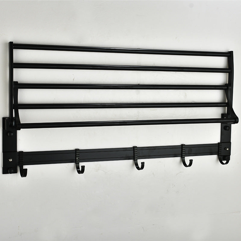 Bathroom Black Towel Rack Space