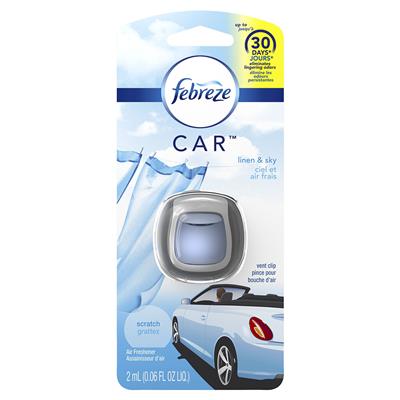 FEBREZE CAR VENT AIR FRESHENER - LINEN AND SKY CASE PACK 4