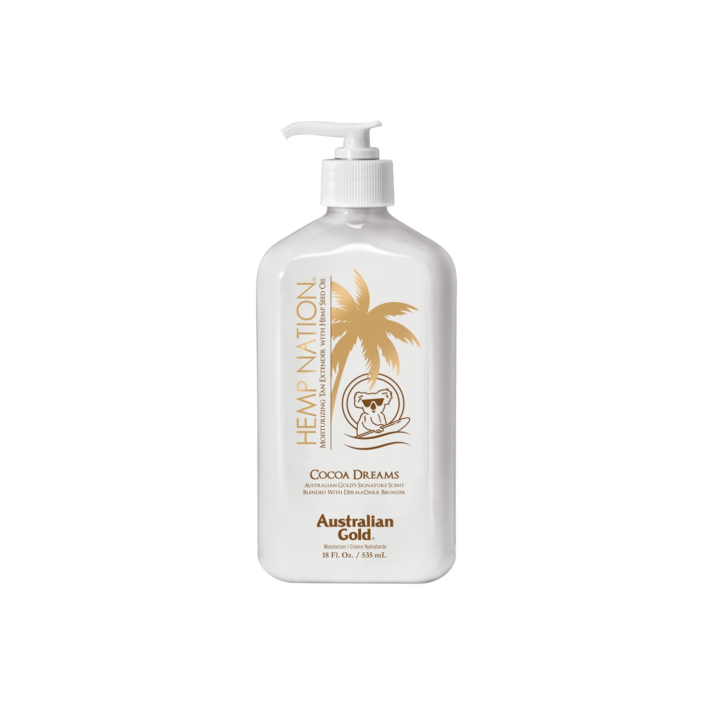 Hemp Nation Cocoa Dreams Tan Extender w/Derma Dark Bronzer 18oz