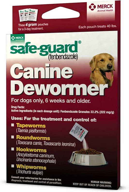 8 in 1 Safe Guard Wormer for Large Puppies, 4 g Dose pack